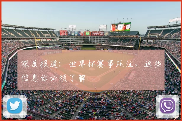 深度报道:世界杯赛事压注,这些信息你必须了解