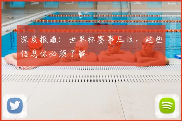 深度报道:世界杯赛事压注,这些信息你必须了解